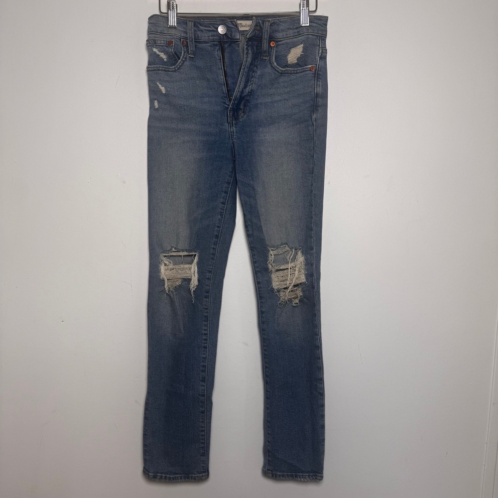 Madewell Perfect Vintage Jean Women 23 Blue Distressed High Rise Slim Tapered